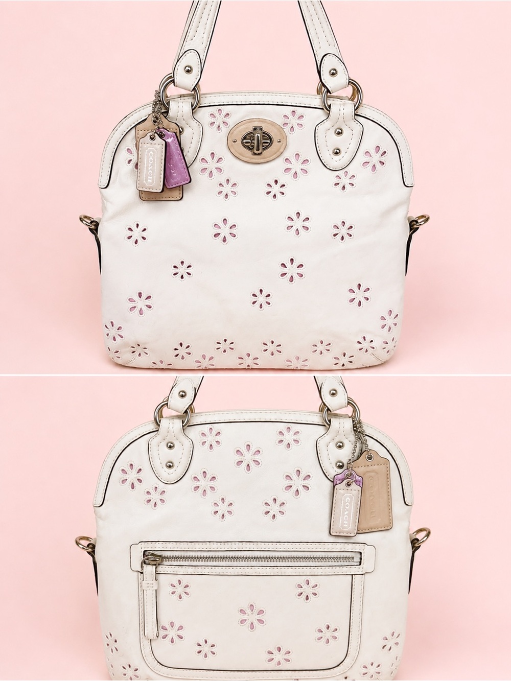 Coach Poppy Eyelet fold over shoulder / crossbody OBO - Picture 2 of 8